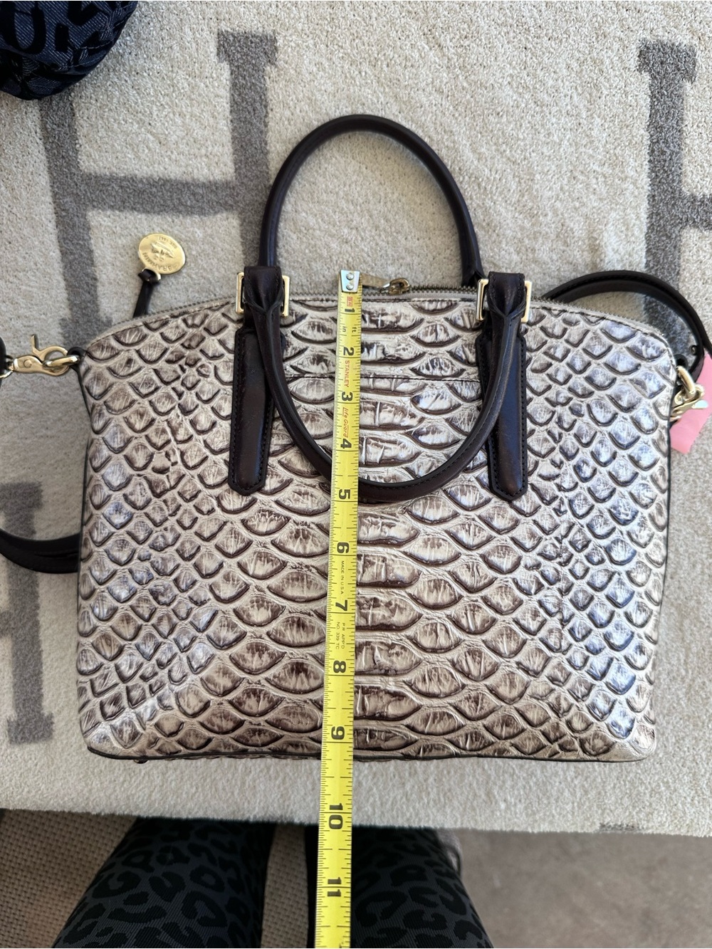 BRAHMIN  VIVIAN PEARL DOGWOOD LEATHER SATCHEL BAG
